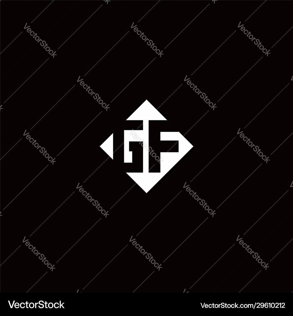 Monogram logo design with diamond square shape Vector Image