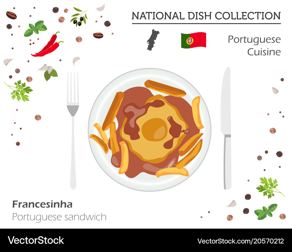 Portuguese cuisine european national dish vector image