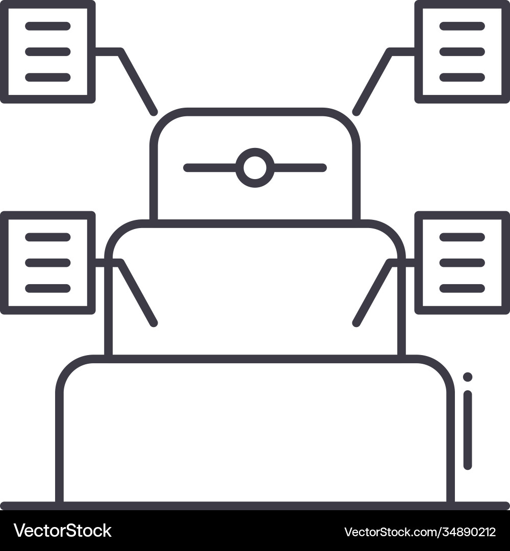 Pyramid graph icon linear isolated Pyramid graph icon linear isolated Vector Image