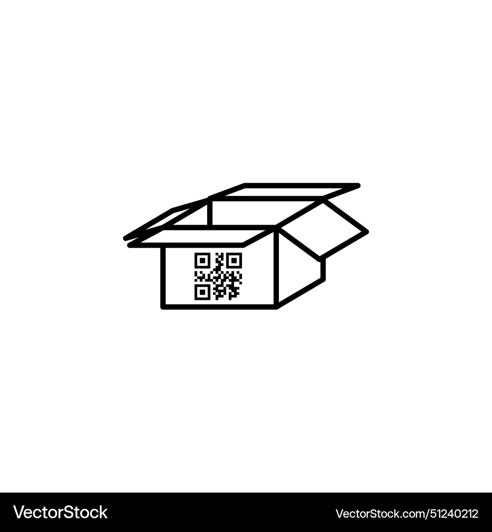 Qr code text flat icon Qr code text flat icon vector image