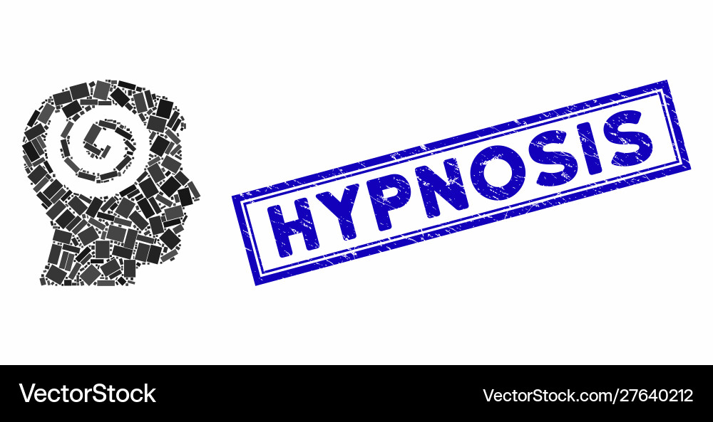 Rectangle mosaic hypnosis with scratched Rectangle mosaic hypnosis with scratched vector image