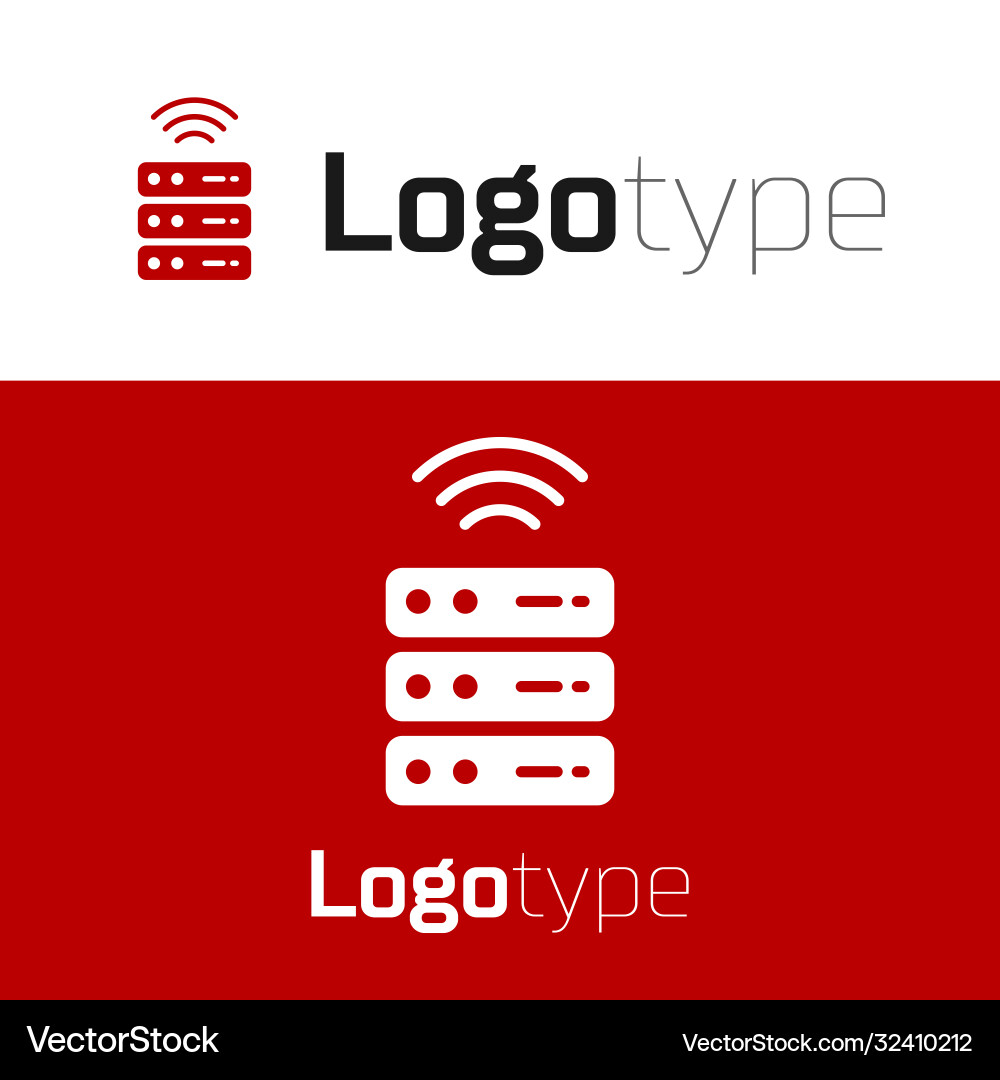 Red smart server data web hosting icon isolated Red smart server data web hosting icon isolated vector image