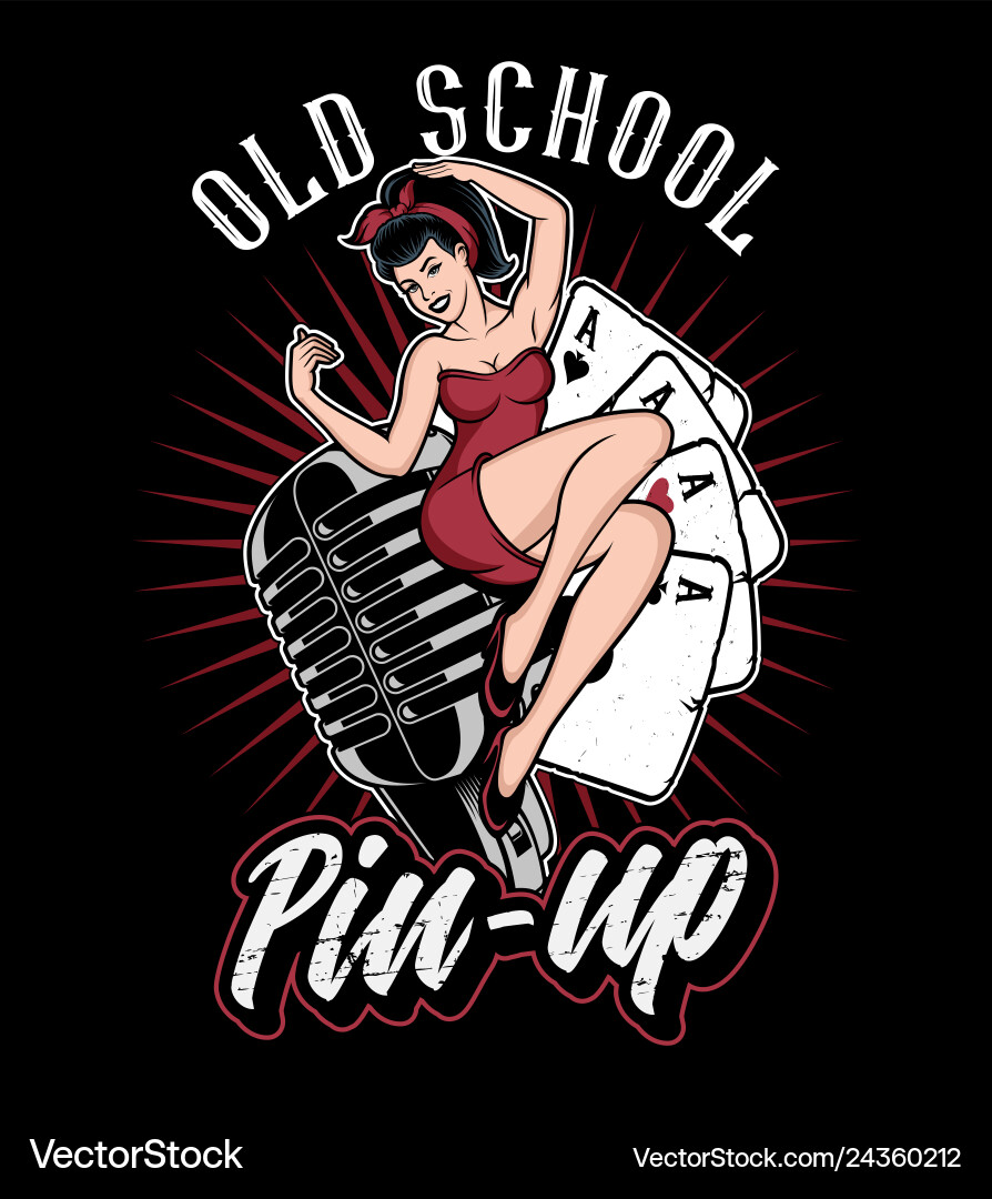 Retro Pin Up Microphone Rocker vector image