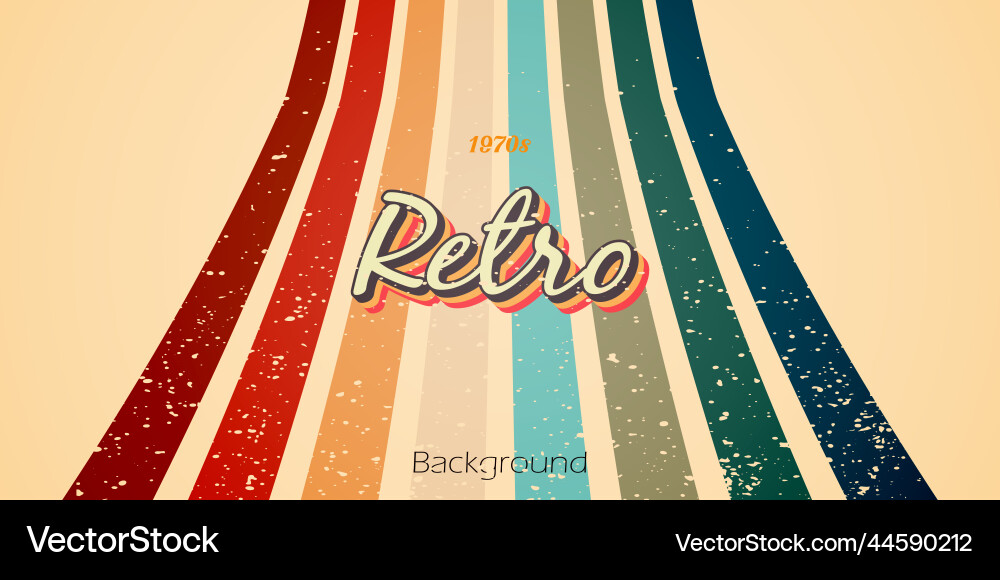 Retro style background with colorful lines Vector Image