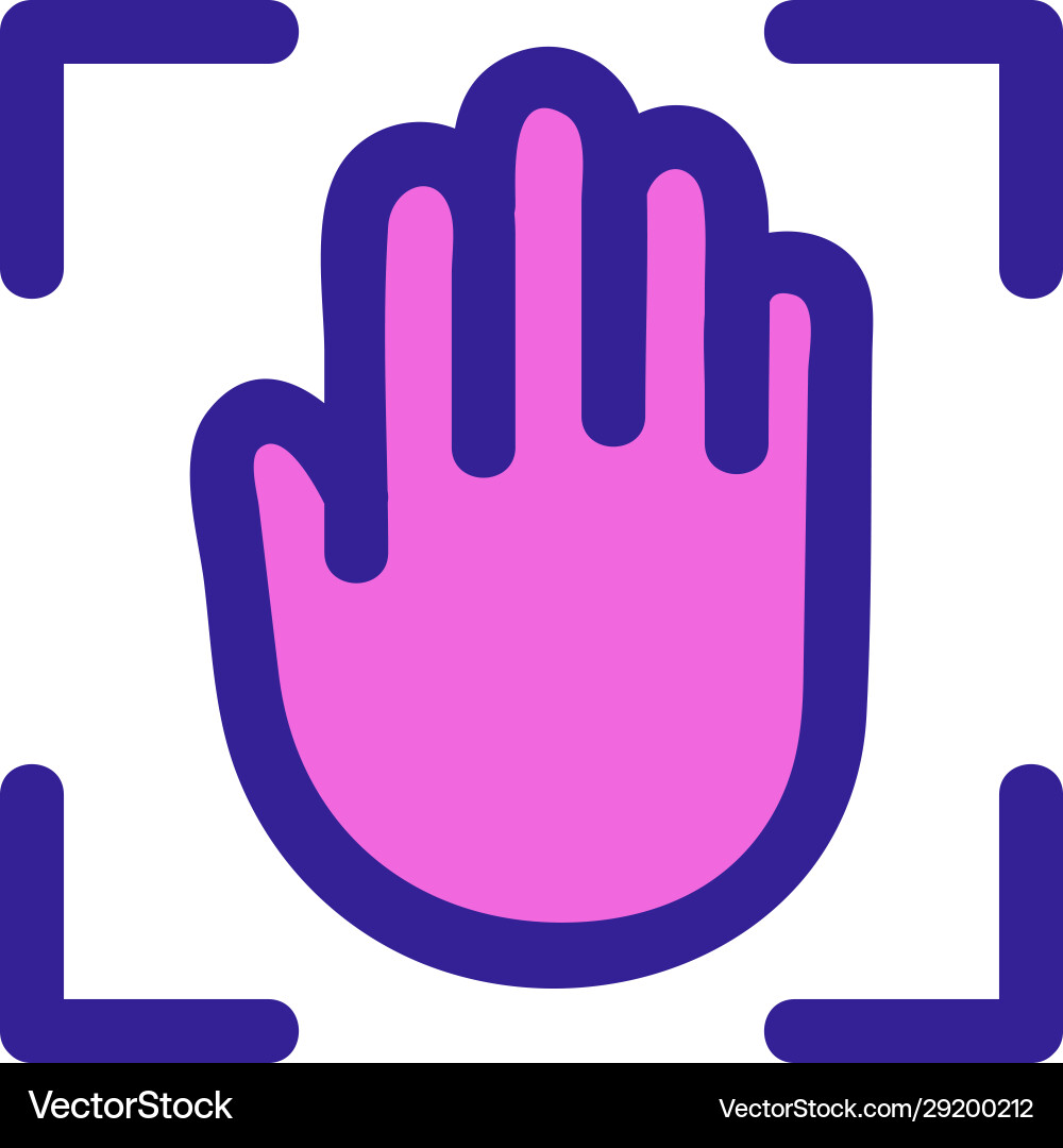 Scan hand icon isolated contour symbol Scan hand icon isolated contour symbol vector image