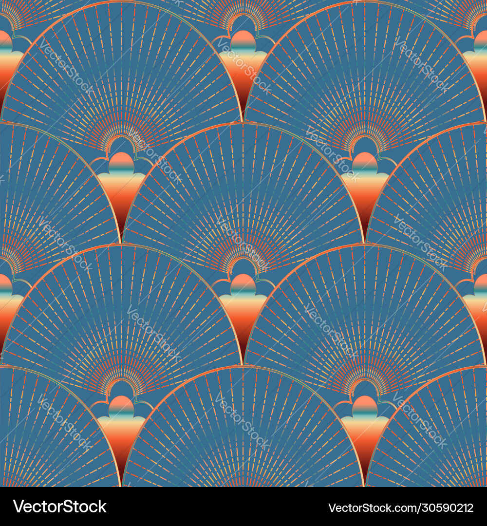Seamless abstract pattern golden shapes lines Vector Image