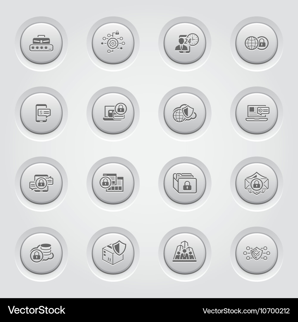 Security and protection icons set button design vector image