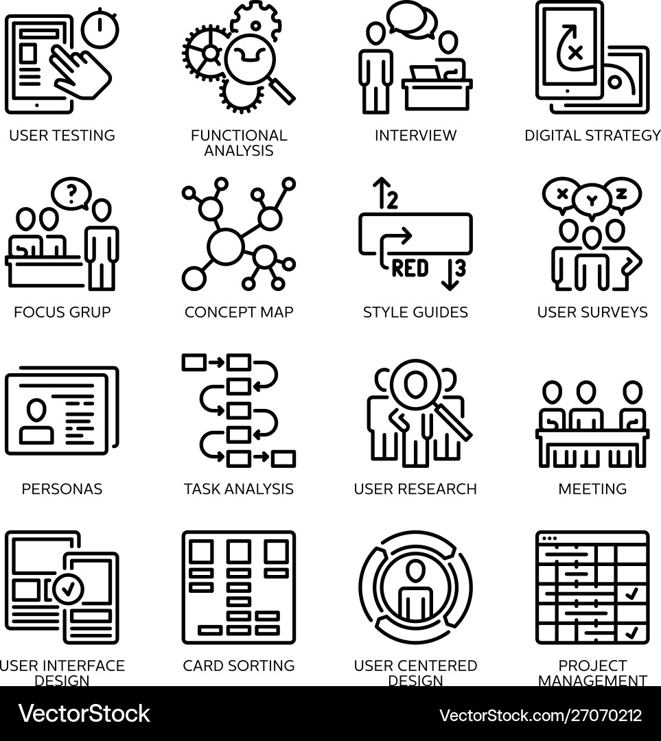 SEO & UX Icon Set - Accessibility Vector Image