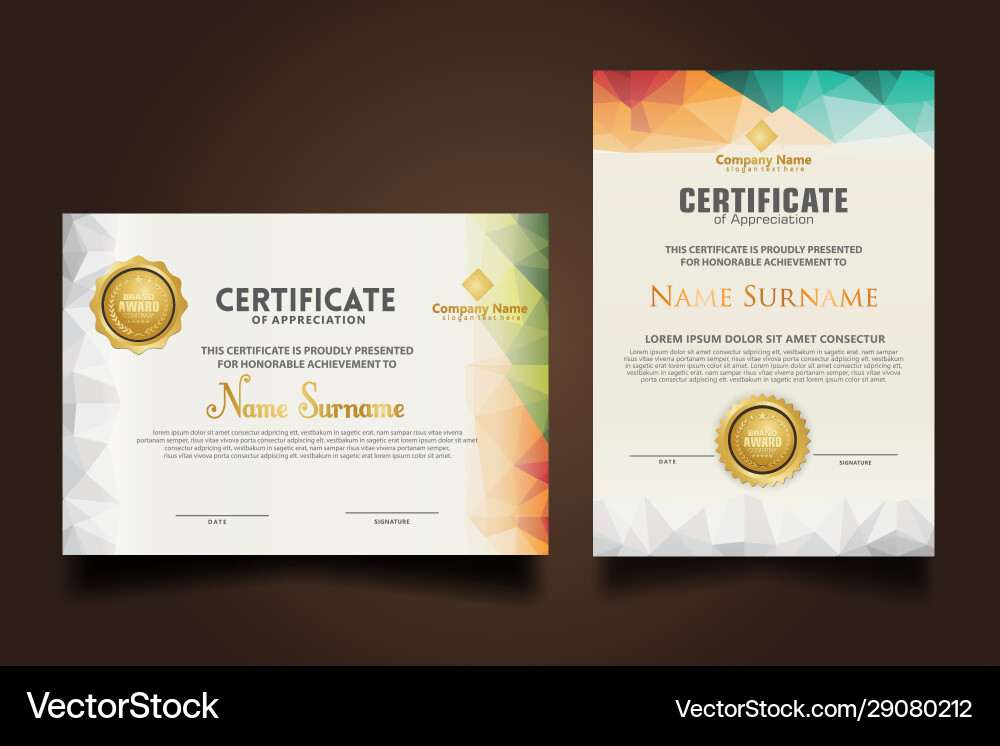 Set modern certificate template Vector Image