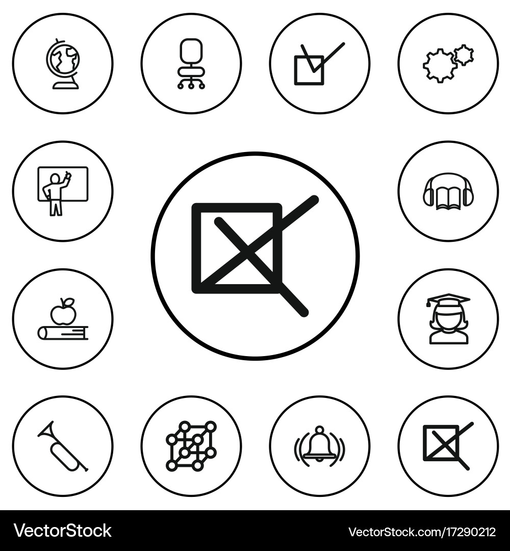 Set of 12 editable teach outline icons includes Vector Image