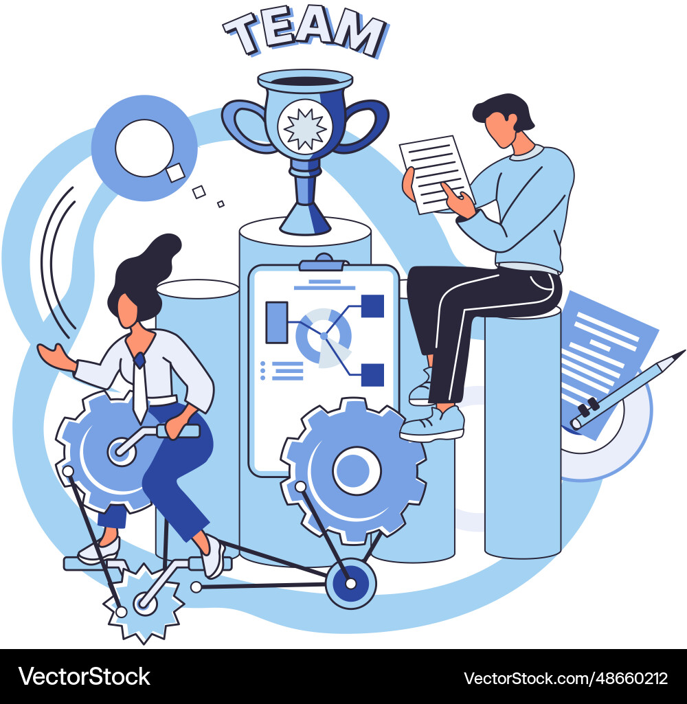 Team solving complex problems teamwork Team solving complex problems teamwork vector image
