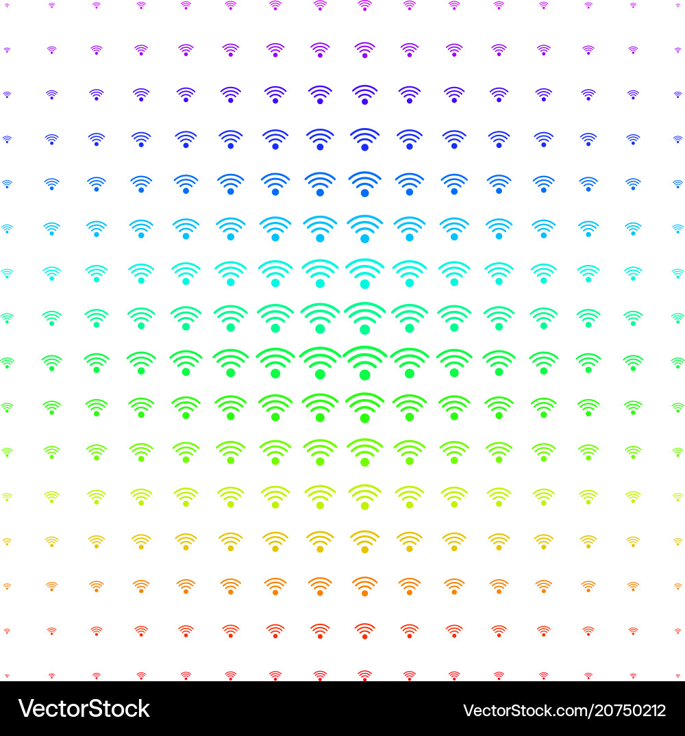 Wi-fi source shape halftone spectral grid Vector Image