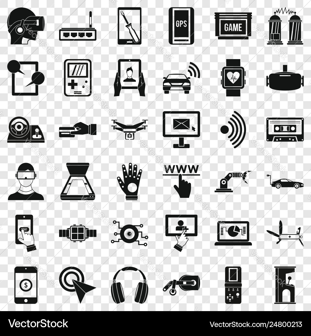 Adjustment icons set simple style Vector Image