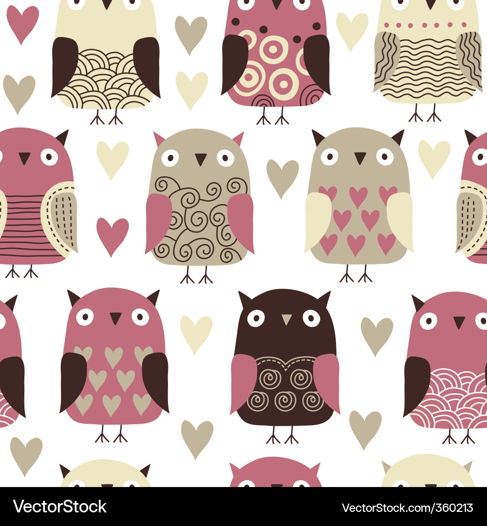Adorable Owl Pattern vector image
