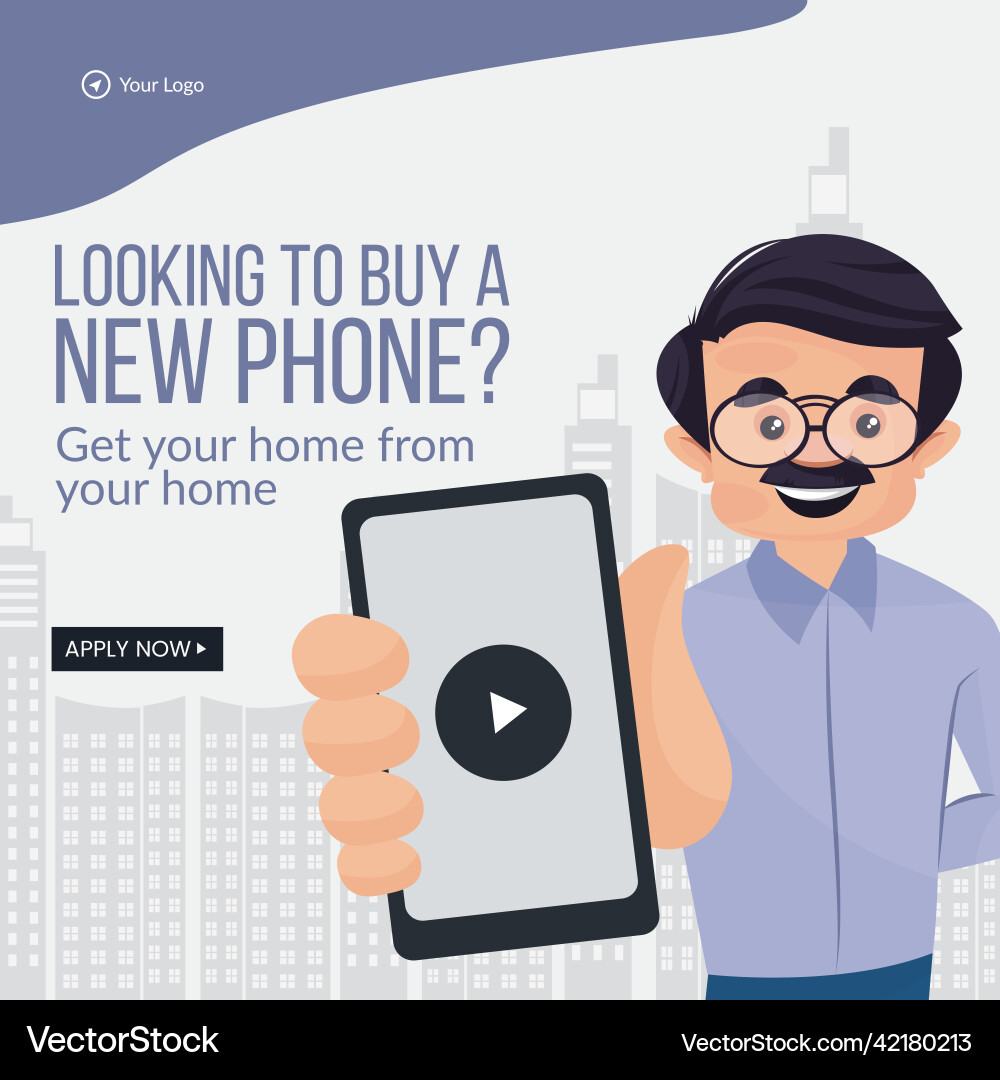 Banner Design der Suche nach einem neuen Telefon kaufen Banner Design der Suche nach einem neuen Telefon kaufen vektorbild