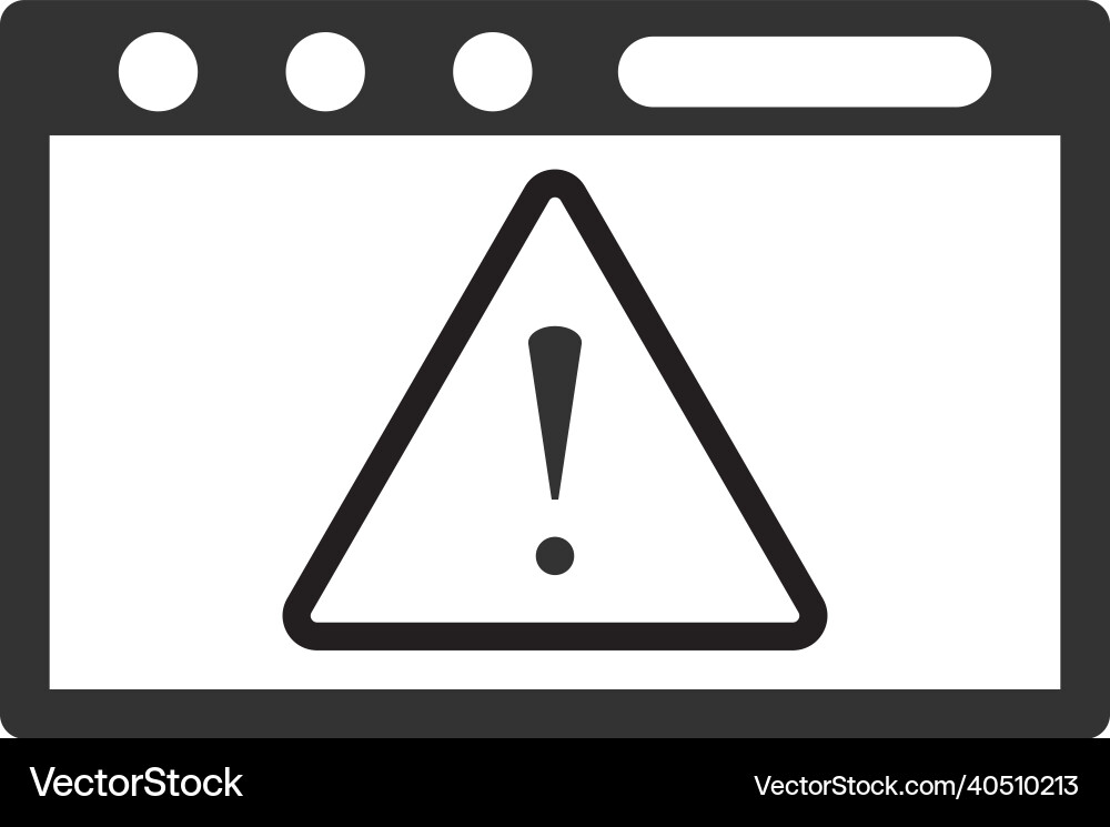 Browser warning icon design Browser warning icon design Vector Image