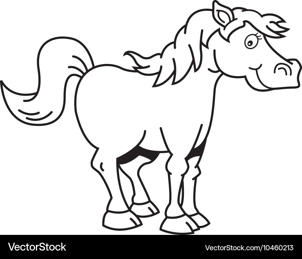Cartoon happy horse Vector Image