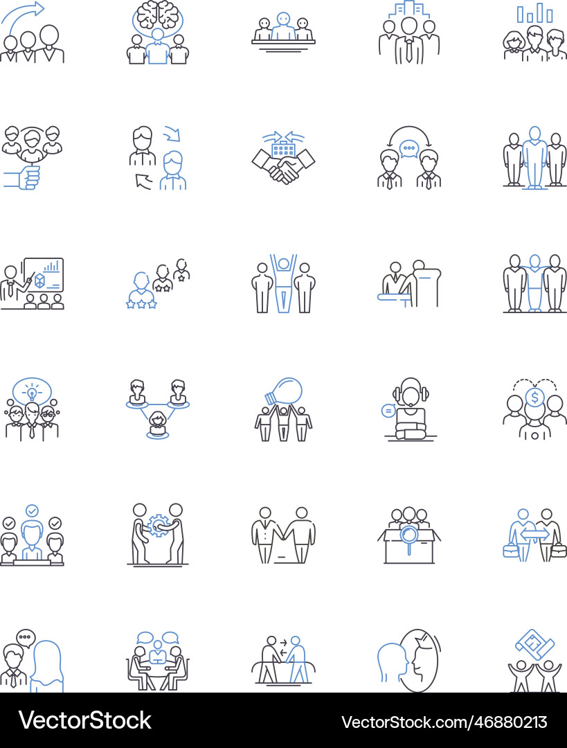 Collaborative events line icons collection Collaborative events line icons collection vector image