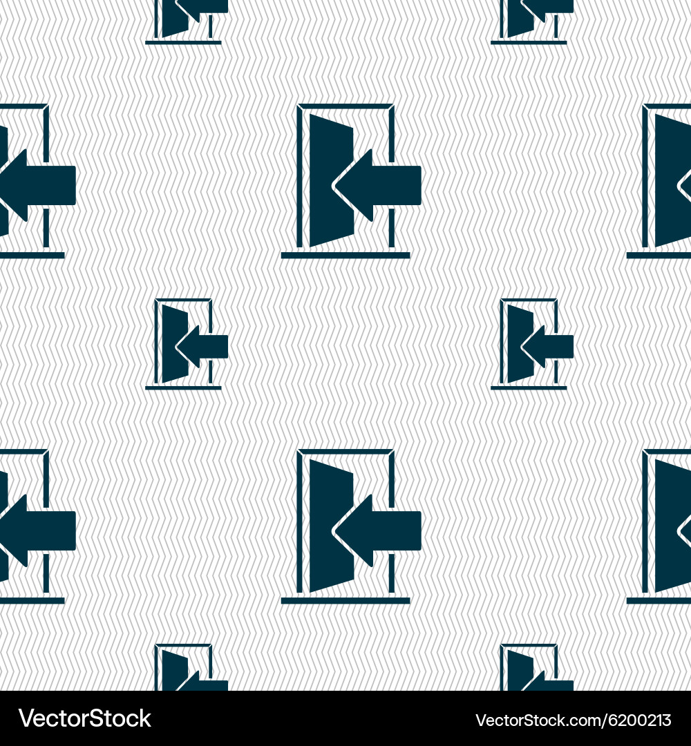 Door enter or exit icon sign seamless pattern Vector Image