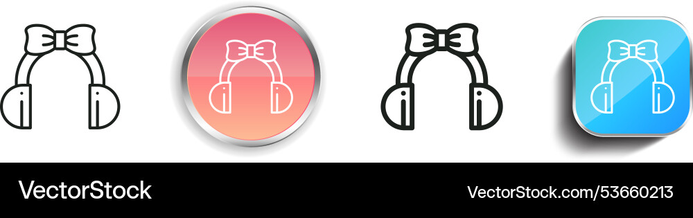 Earmuffs icon thin linear regular and button Vector Image