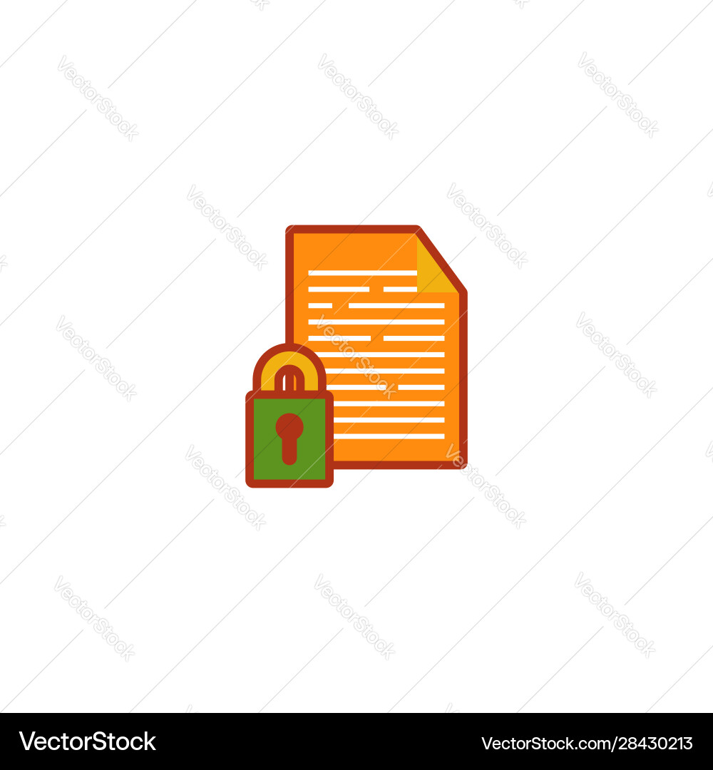 File or text with padlock locked program File or text with padlock locked program vector image