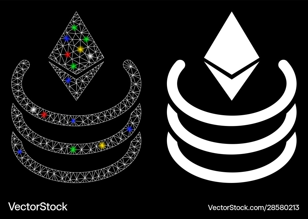 Flare mesh 2d ethereum portal icon with Flare mesh 2d ethereum portal icon with vector image