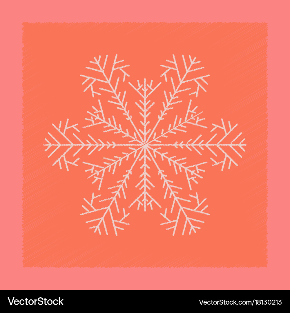 Flat shading style icon snowflake Vector Image