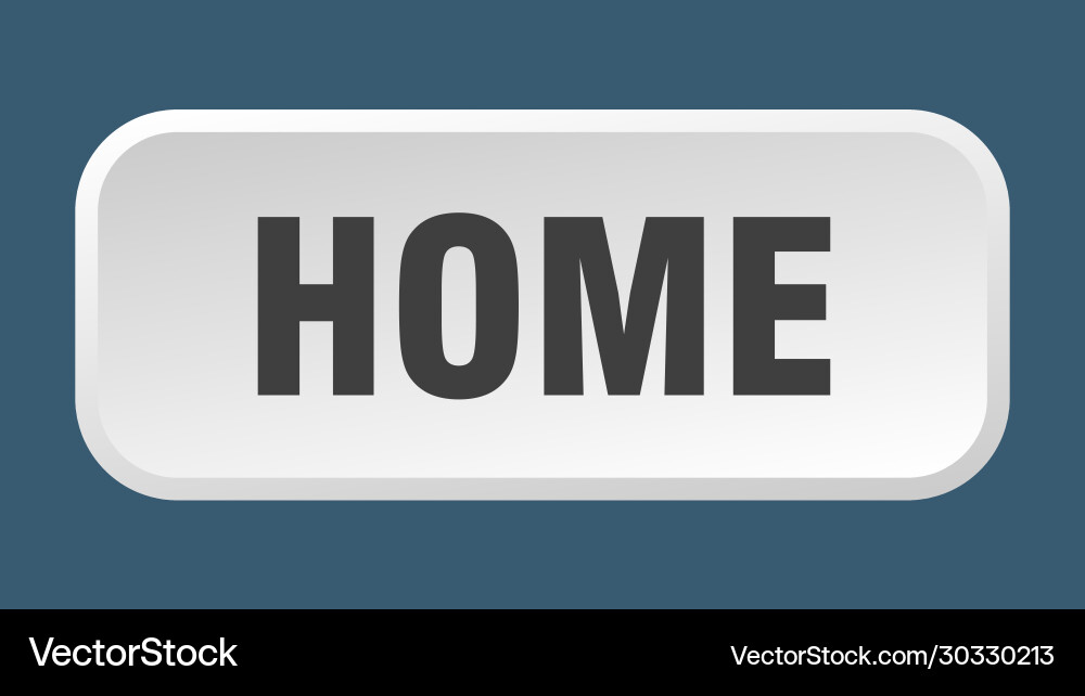 Home button square 3d push vector image