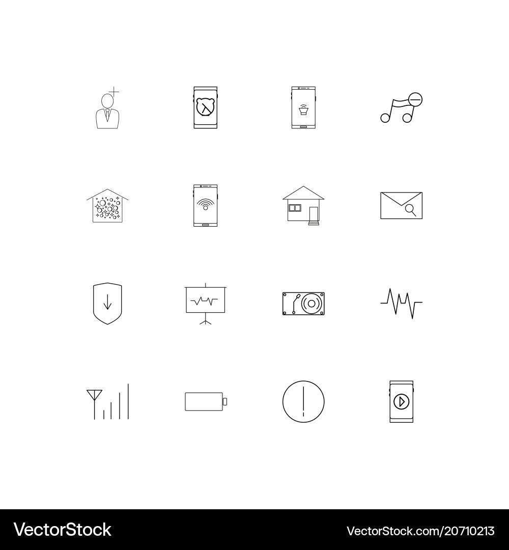 Internet of things simple linear icons set vector image