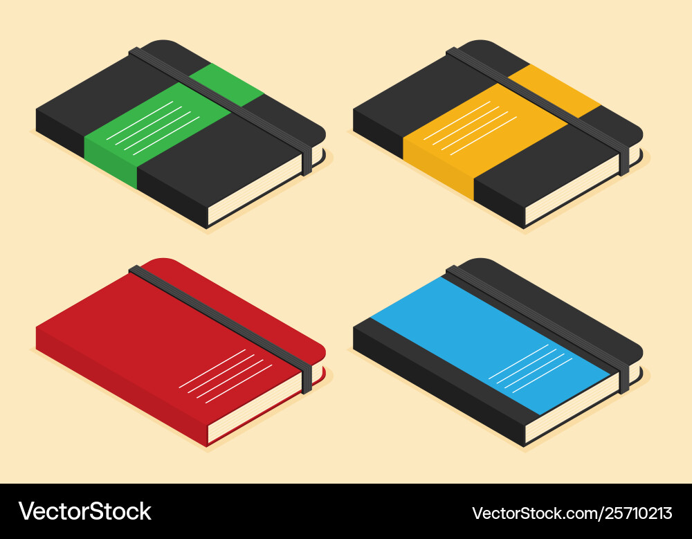 Isometric Notepad Set Vector Image