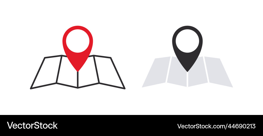 Location pointer with map icon mark icons Location pointer with map icon mark icons vector image