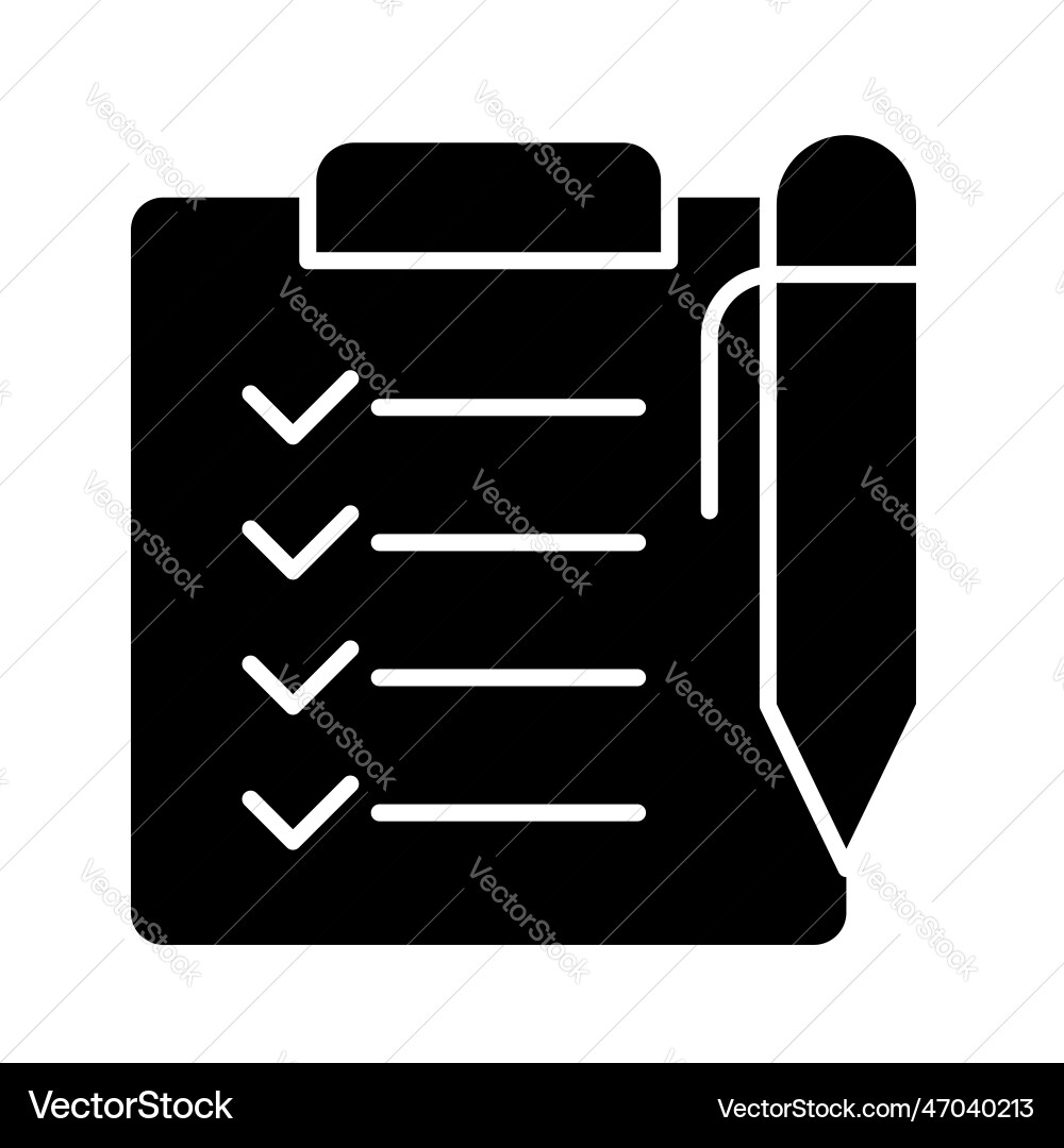 Note and checklist user interface black icon Vector Image