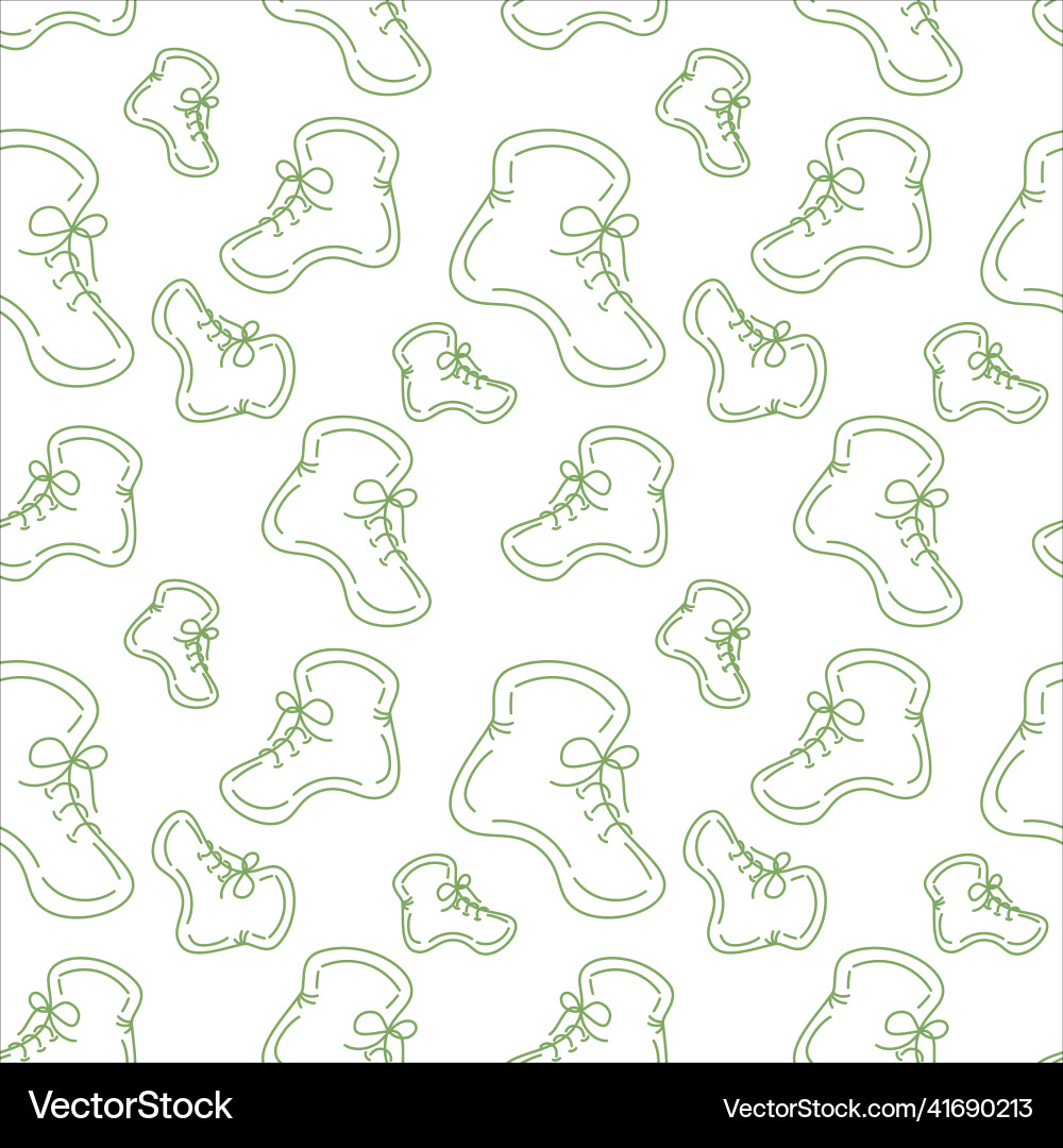 Seamless pattern of demi boots in a linear vector image