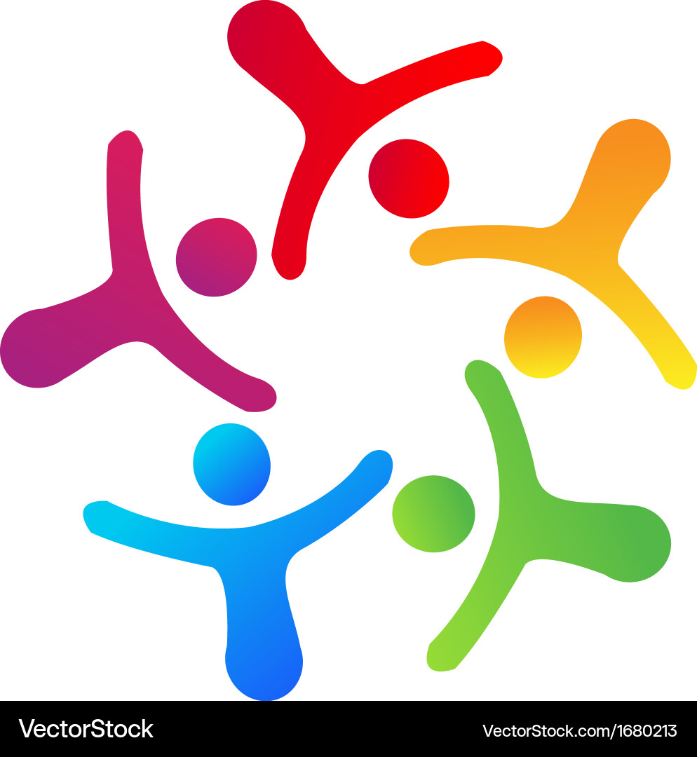 Teamwork networking logo Royalty Free Vector Image