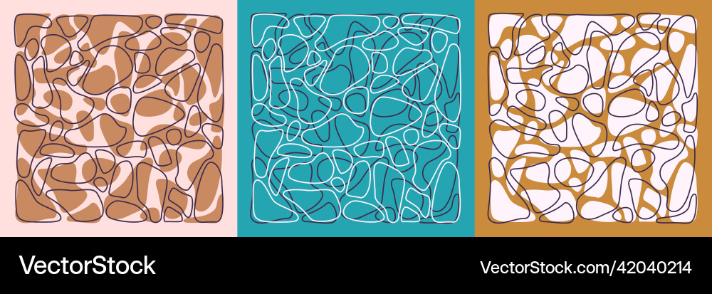 A set of modern backgrounds with abstract elements vector image