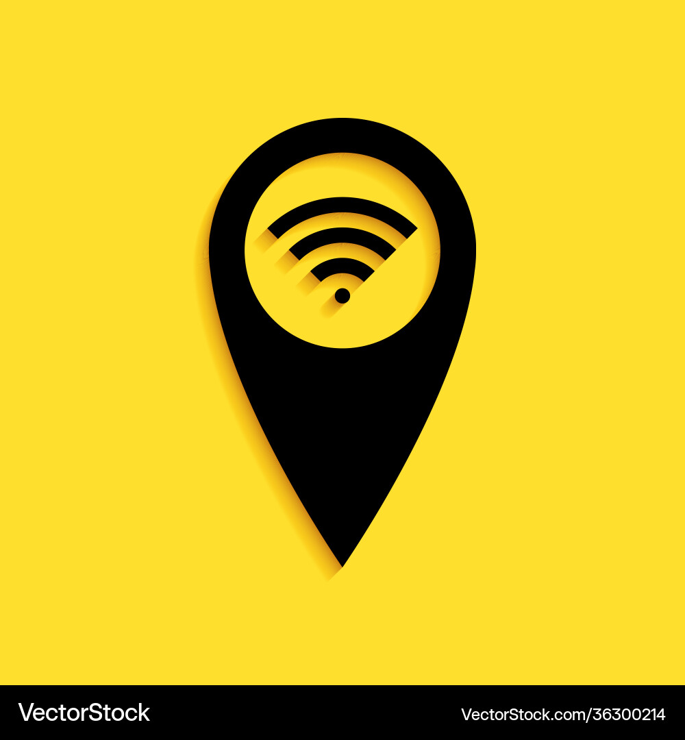 Black pointer map with wifi internet signal Black pointer map with wifi internet signal Vector Image
