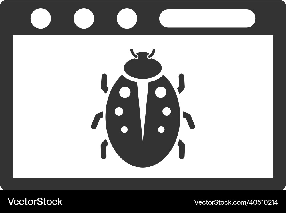 Browser bug icon design Browser bug icon design vector image