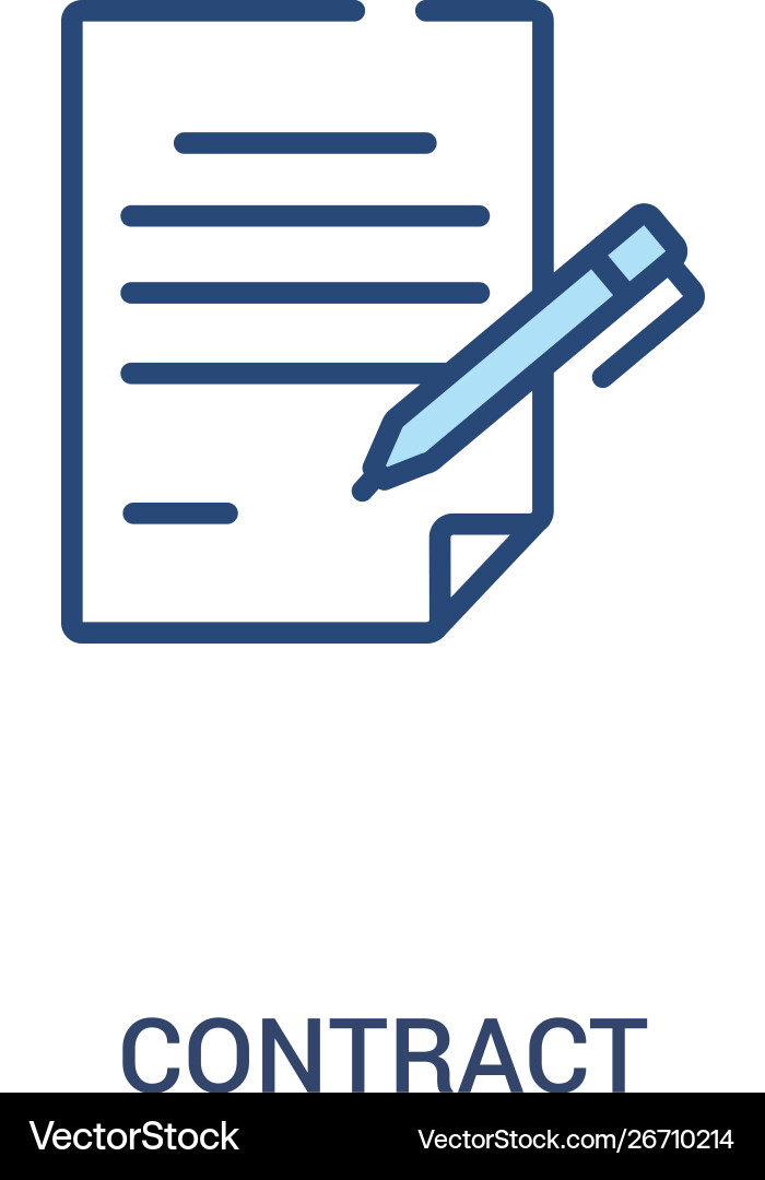 Contract concept 2 colored icon simple line Contract concept 2 colored icon simple line vector image