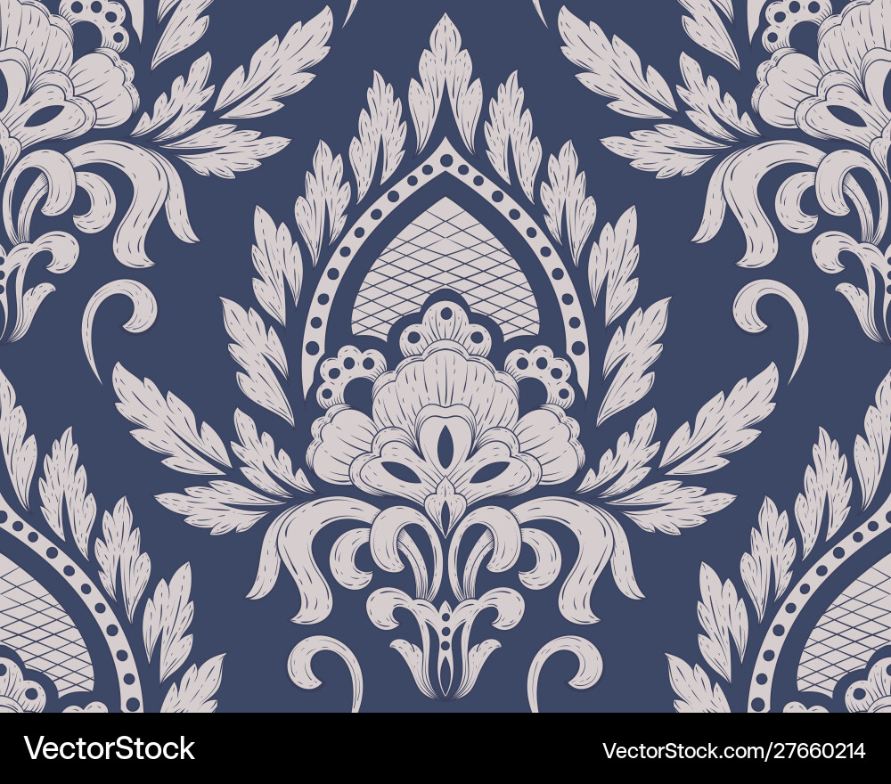 Damask seamless pattern element classical Damask seamless pattern element classical vector image