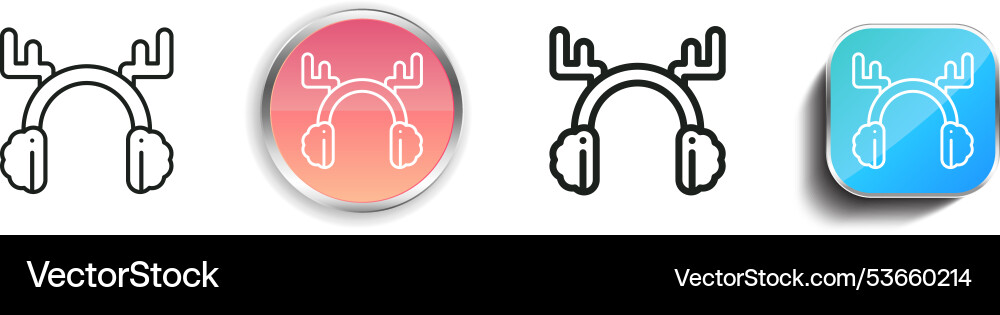 Earmuffs icon thin linear regular and button vector image
