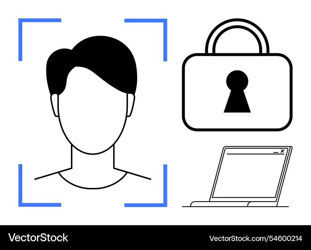 Facial recognition for security access control Facial recognition for security access control vector image