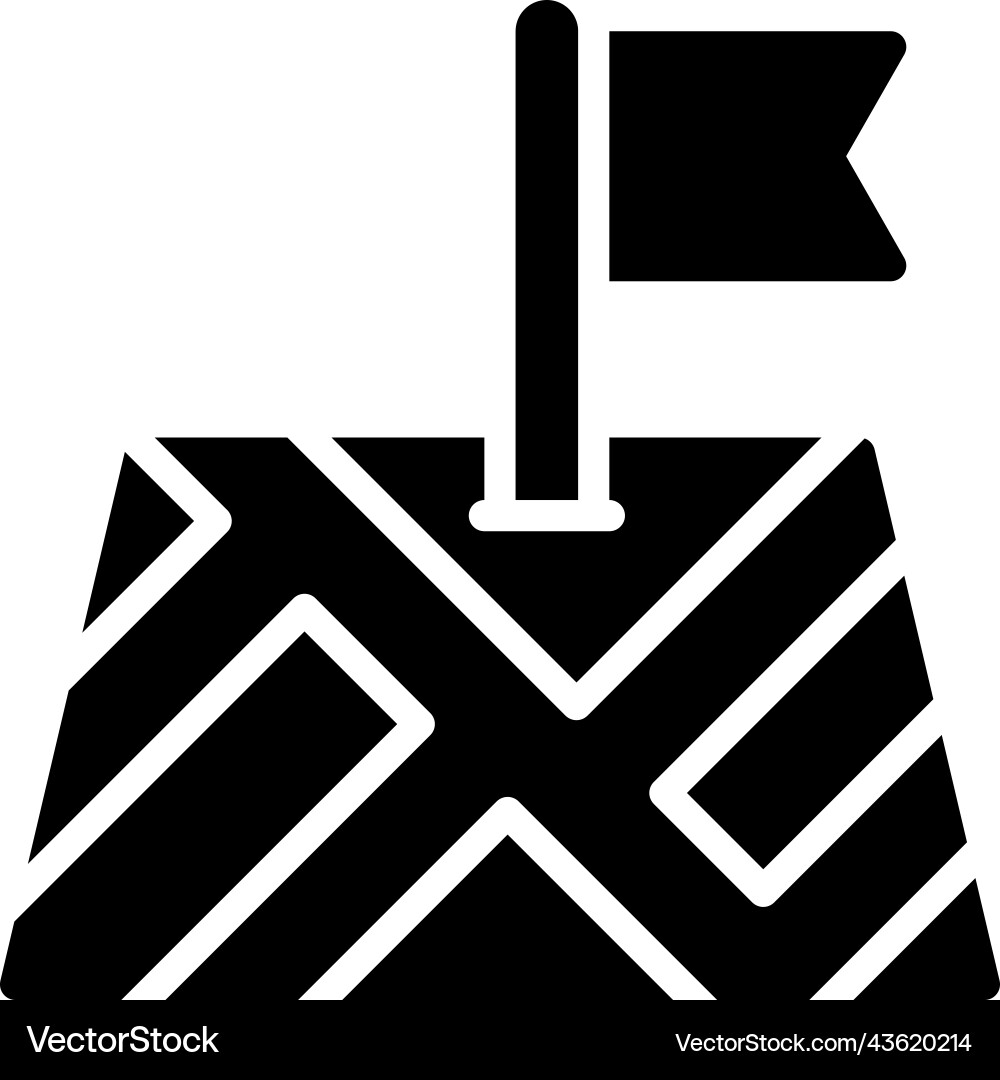 Flag on map icon location and navigation vector image
