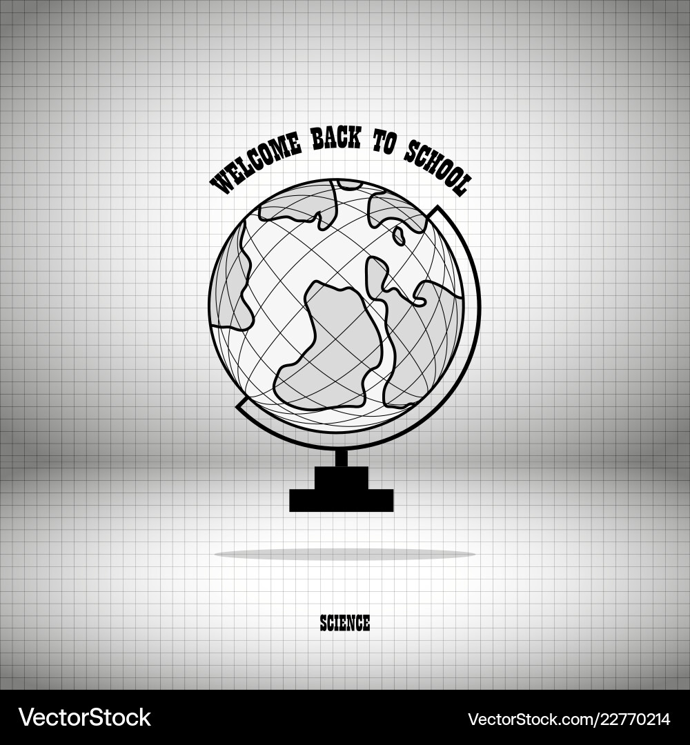 Globe on Gray Background with Shadow Vector Image