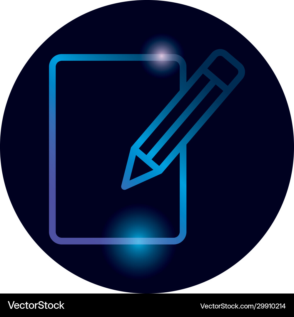 Isolated data document and pencil gradient style Isolated data document and pencil gradient style vector image