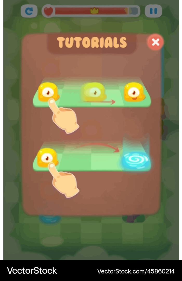 Komplettes Set von Level-Taste Spiel ui Pop-up-Symbol Vektorbild