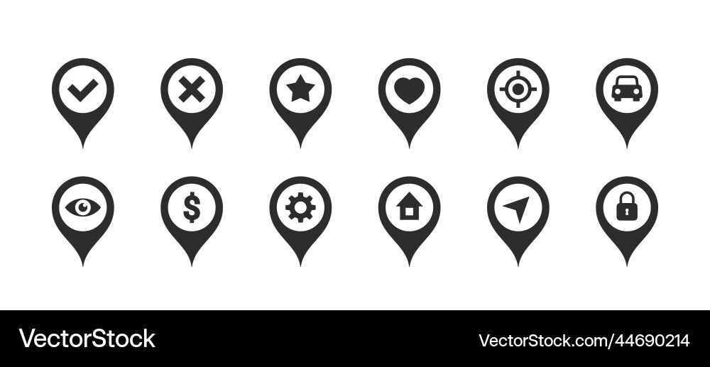 Location pointer icons modern map markers Vector Image