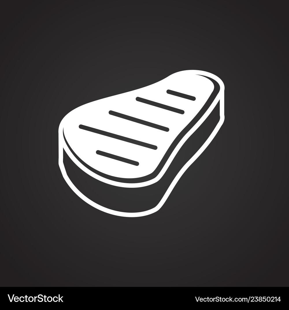 Meat icons set on color squres background Vector Image