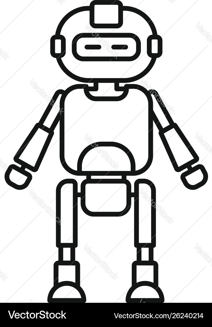 Mechanic robot icon outline style Vector Image