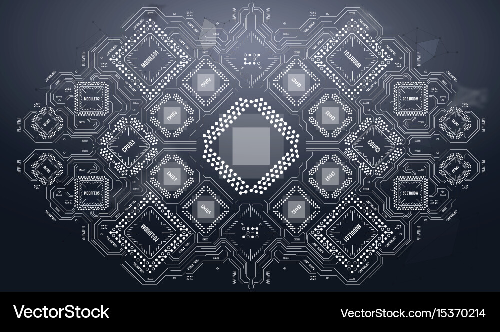 Modern background with futuristic user interface vector image