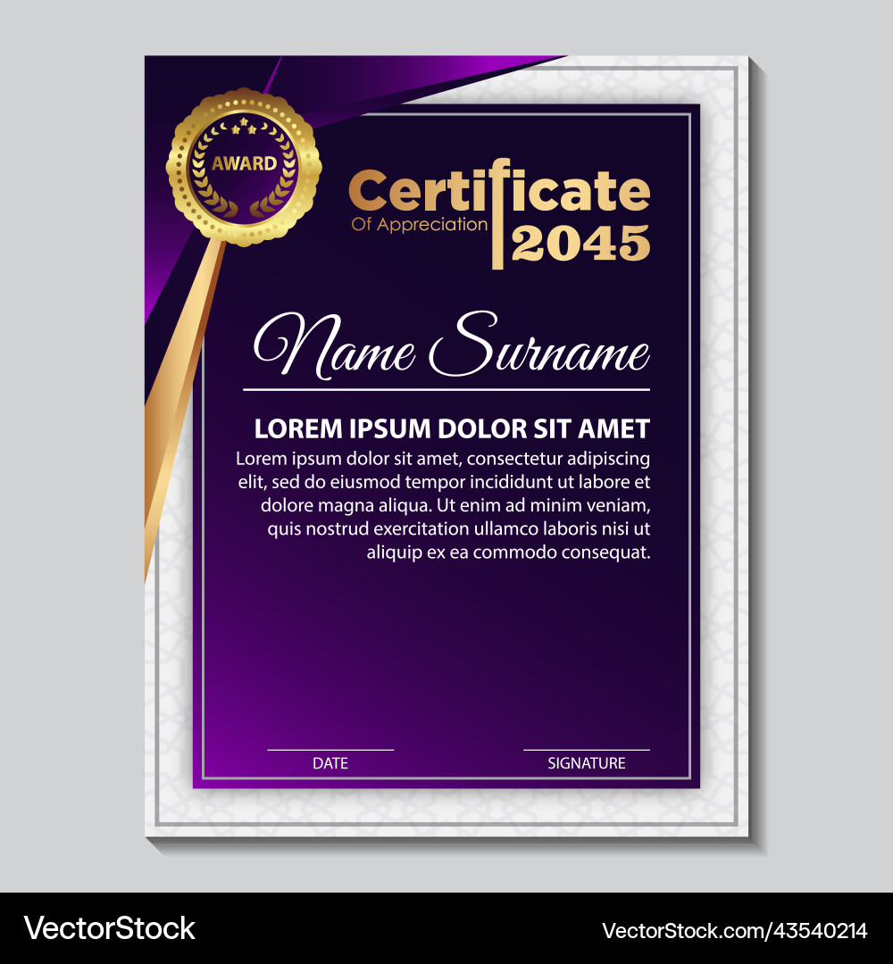 Modern design certificate layout concept simple Vector Image